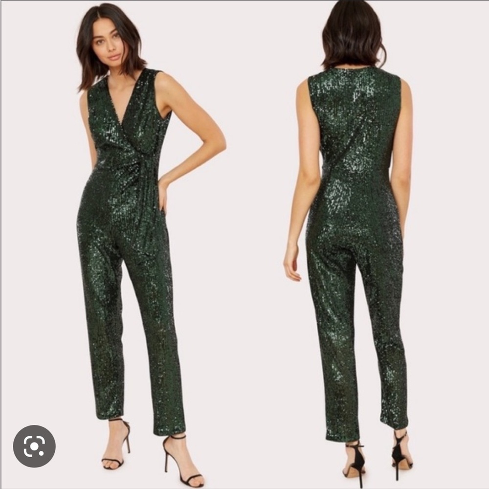 Milly Green Sequin Jumpsuit - Size 6